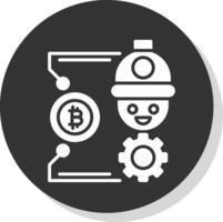 bitcoin ambacht glyph schaduw cirkel icoon ontwerp vector