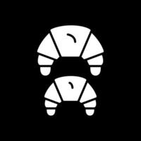 croissant glyph omgekeerd icoon ontwerp vector