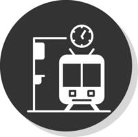 metro station glyph schaduw cirkel icoon ontwerp vector