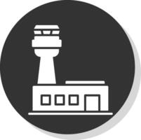 luchthaven glyph schaduw cirkel icoon ontwerp vector