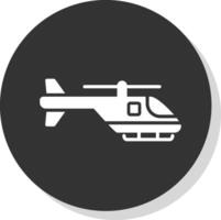 helikopter glyph schaduw cirkel icoon ontwerp vector