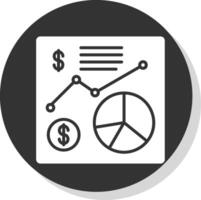 financieel gegevens glyph schaduw cirkel icoon ontwerp vector