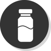 melk pot glyph schaduw cirkel icoon ontwerp vector