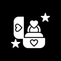 bruiloft ring glyph omgekeerd icoon ontwerp vector