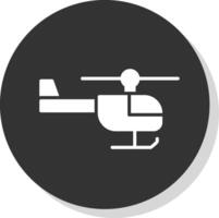 helikopter glyph schaduw cirkel icoon ontwerp vector