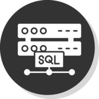 sql glyph schaduw cirkel icoon ontwerp vector