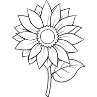 zon bloem kleur boek illustratie vector