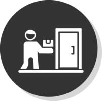 deur naar deur levering glyph schaduw cirkel icoon ontwerp vector