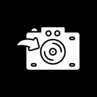 camera glyph omgekeerd icoon ontwerp vector