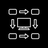 workflow lijn omgekeerd icoon ontwerp vector