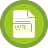 wrl het dossier formaat glyph ten gevolge cirkel icoon ontwerp vector