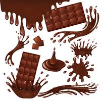 Melkchocoladereep en spatten vector
