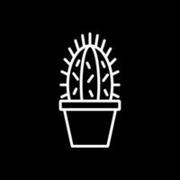 cactus lijn omgekeerd icoon ontwerp vector