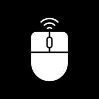 draadloze muis glyph omgekeerd icoon ontwerp vector