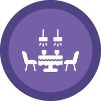 dining tafel glyph ten gevolge cirkel icoon ontwerp vector