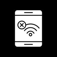 Nee Wifi glyph omgekeerd icoon ontwerp vector