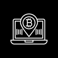 bitcoin plaats lijn omgekeerd icoon ontwerp vector