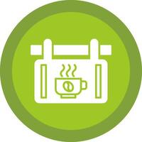 cafe bewegwijzering glyph ten gevolge cirkel icoon ontwerp vector