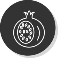 granaatappel glyph ten gevolge cirkel icoon ontwerp vector