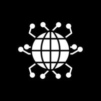 globaal netwerken glyph omgekeerd icoon ontwerp vector