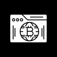 bitcoin web glyph omgekeerd icoon ontwerp vector