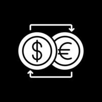 valuta uitwisseling glyph omgekeerd icoon ontwerp vector