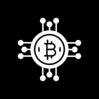 bitcoin bitcoin glyph omgekeerd icoon ontwerp vector