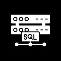 sql glyph omgekeerd icoon ontwerp vector