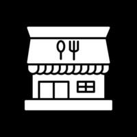 restaurant glyph omgekeerd icoon ontwerp vector