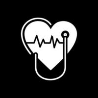 cardiologie glyph omgekeerd icoon ontwerp vector