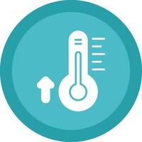 thermometer glyph ten gevolge cirkel icoon ontwerp vector