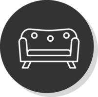 sofa lijn schaduw cirkel icoon ontwerp vector