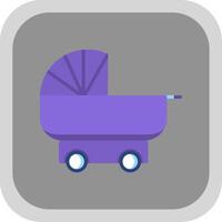 kinderwagen vlak ronde hoek icoon ontwerp vector