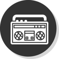 boombox glyph schaduw cirkel icoon ontwerp vector