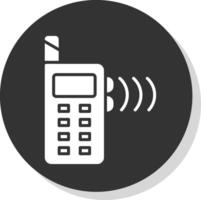 walkie talkie glyph schaduw cirkel icoon ontwerp vector