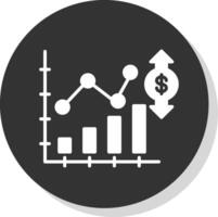 markt fluctuatie glyph schaduw cirkel icoon ontwerp vector