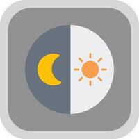 dag en nacht vrij vlak ronde hoek icoon ontwerp vector