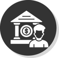 bankier glyph schaduw cirkel icoon ontwerp vector