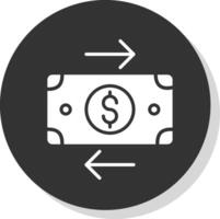 bank overdracht glyph schaduw cirkel icoon ontwerp vector