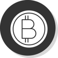 bitcoin glyph schaduw cirkel icoon ontwerp vector