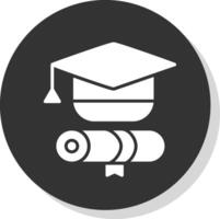 diploma uitreiking glyph schaduw cirkel icoon ontwerp vector