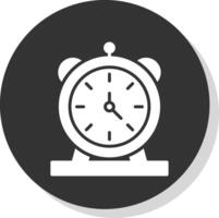 alarm klok glyph schaduw cirkel icoon ontwerp vector