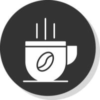 koffie kop glyph schaduw cirkel icoon ontwerp vector