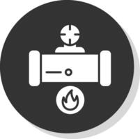 gas- glyph schaduw cirkel icoon ontwerp vector