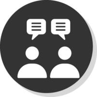 communicatie glyph schaduw cirkel icoon ontwerp vector