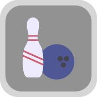 bowling vlak ronde hoek icoon ontwerp vector