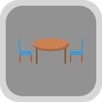 keuken tafel vlak ronde hoek icoon ontwerp vector