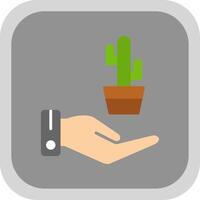 cactus vlak ronde hoek icoon ontwerp vector