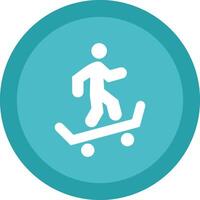 skateboarden glyph ten gevolge cirkel icoon ontwerp vector