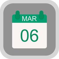 maart vlak ronde hoek icoon ontwerp vector